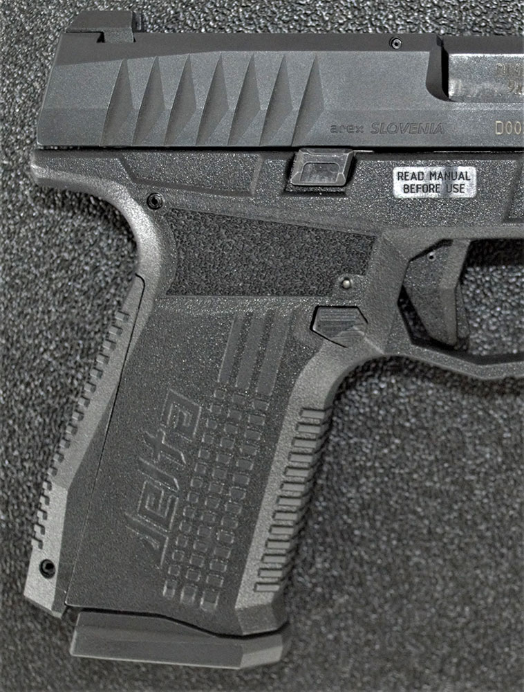 Close up of the Arex Rex Delta's grip