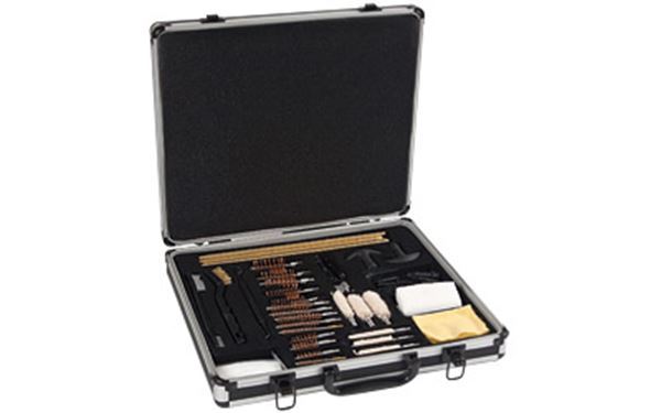 Allen 60-piece firearm cleaning kit in aluminum case