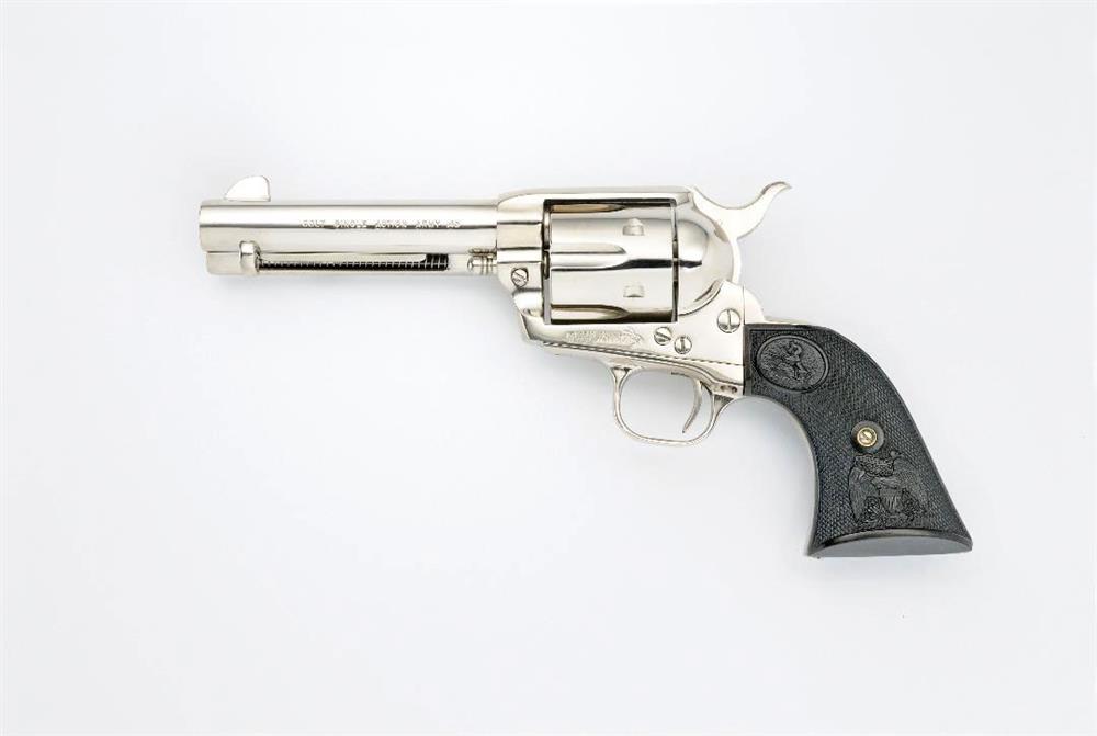 nickel-plated Colt Single Action Army revolver with 4 ¾-inch barrel