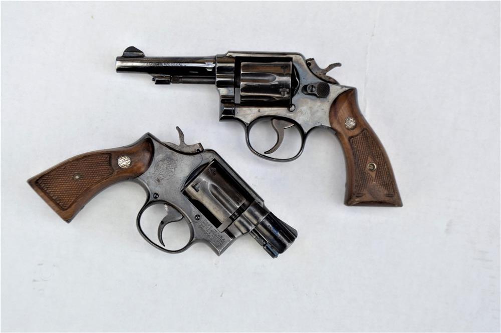four-inch compared to a two-inch Smith and Wesson Military and Police .38 revolver