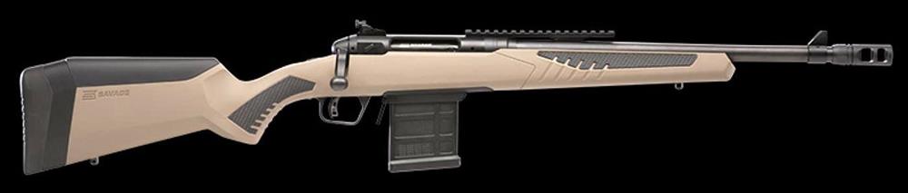 Savage 110 Scout rifle right profile on black background
