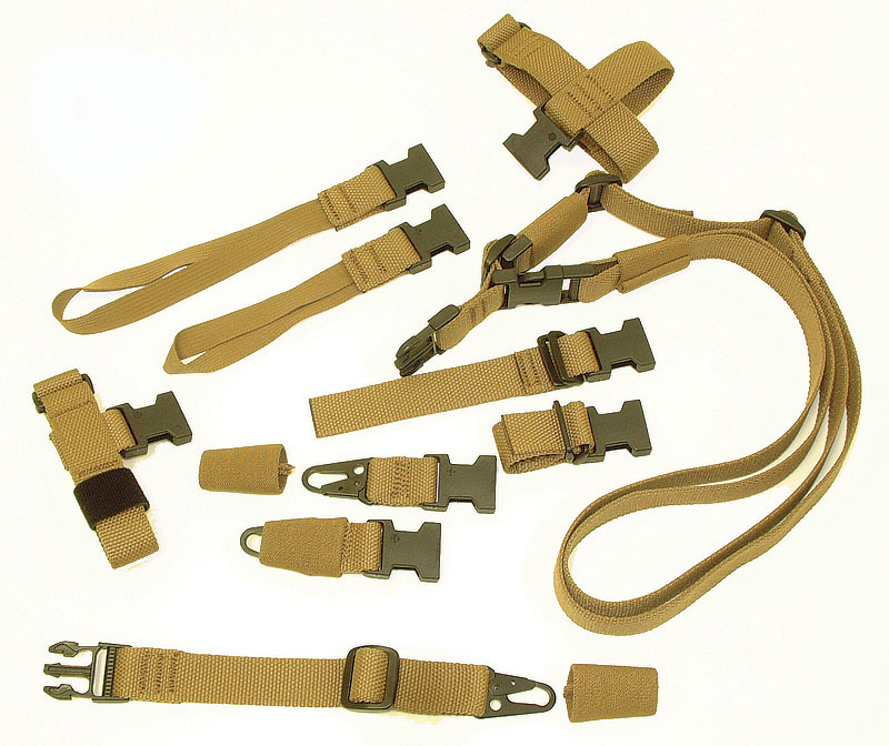 Blue Force Gear’s SOC-C Sling Pak of coyote brown slings 