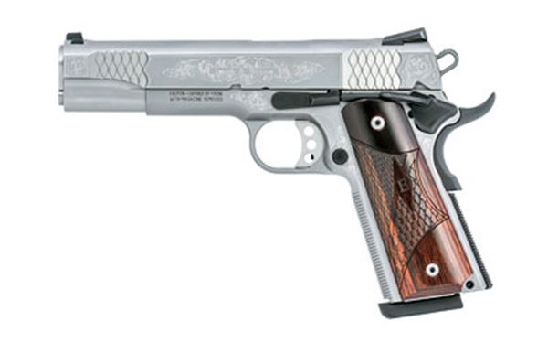 S&W 1911 45ACP 8RD STS 5" FS ENGRVD
