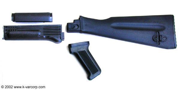 Four Piece US Made Stock Set, Stamped Receiver, Black Polymer, NATO Length Buttstock