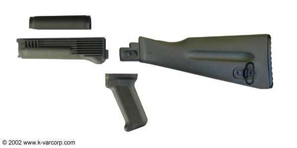 Stock Set, 4 Piece, Stamped Receiver, OD Green Polymer, Warsaw length Buttstock, Arsenal