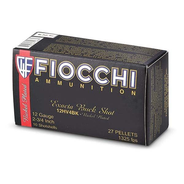 Fiocchi 12 Gauge 2 3/4 #4 Buck 27 Pellet High Velocity Shells (Box of 10)