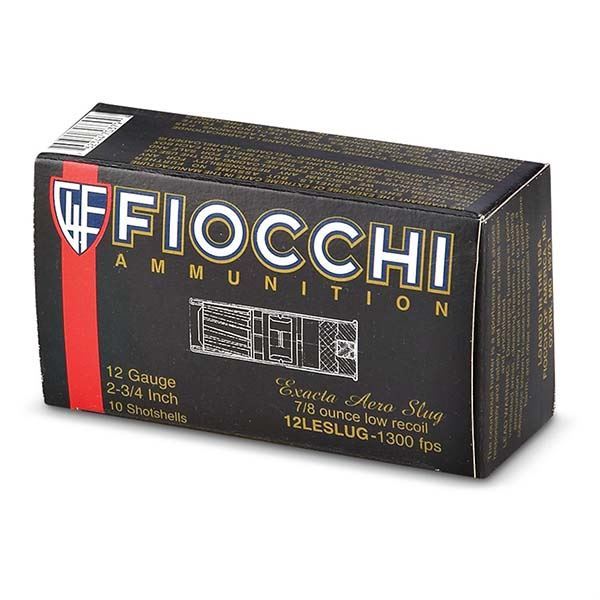 Fiocchi 12 Gauge 2 3/4 7/8oz Low Recoil Slug Ammo (Box of 10)