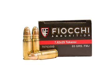 Fiocchi 7.62 x 25 mm Tokarev 85 Grain Full Metal Jacket (Box of 50 Round)