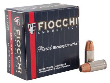 Fiocchi 9 mm 147 Grain  XTPHP Ammo  (Box of 25 Round)