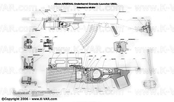 Bulgarian B&amp;W Poster with details for GP-25 Grenade