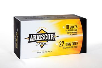 Armscor USA .22LR HVHP 36 Gr. Hollow Point Ammunition - 500 Rounds
