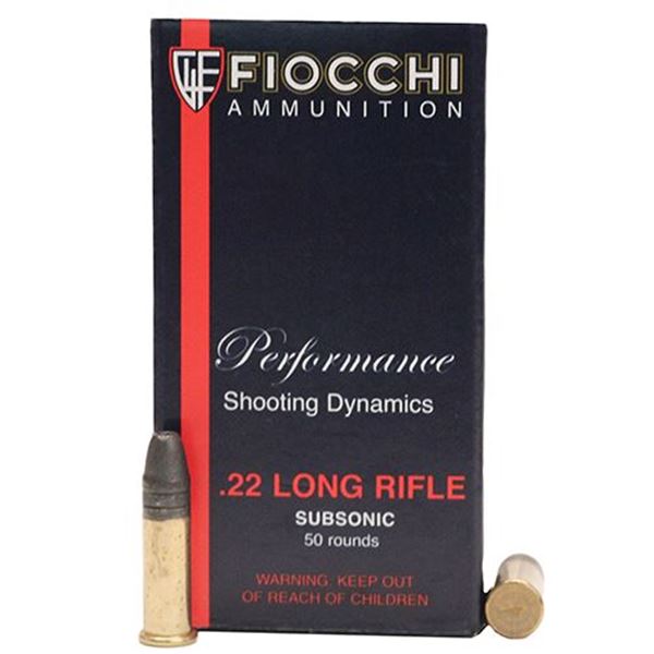 Fiocchi .22 Long Rifle 40 Grain Subsonic Lead HP