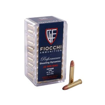 Fiocchi .22 Win Mag 40 Grain JHP (Box of 50)