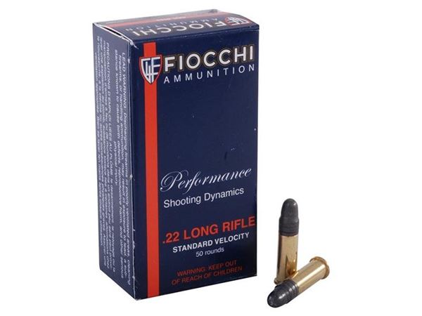 Fiocchi .22 Long Rifle 40 Grain Lead RN 980FPS Match Ammo (Box of 50 Round)