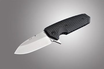 Hogue EX-02 3.75 inch Folder Spear Point Blade Flipper Tumbled Finish G10 Scales Ball Checker - Solid Black