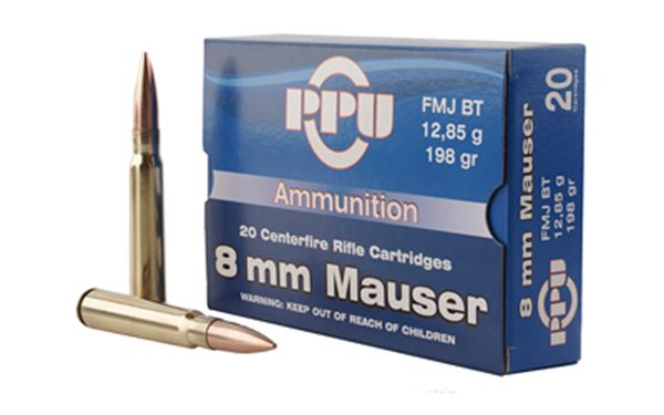 PPU 8MM MAUSER FMJ 198GR 20/200