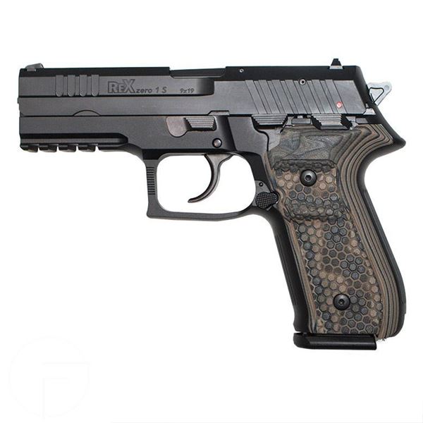 Rex Zero 1S Blk 17rnd 9mm DE Grips	