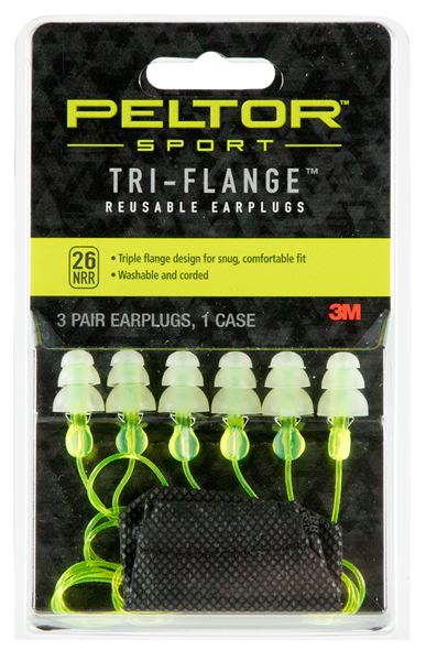 PEL 97317 TRI-FLANGE EARPLUGS 3PK