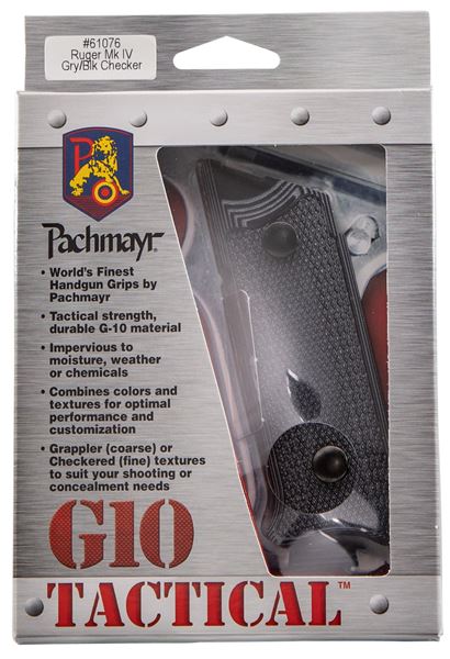PAC 61076 G10 GRIP RUGER MKIV GRAY/BLK CHECKERED