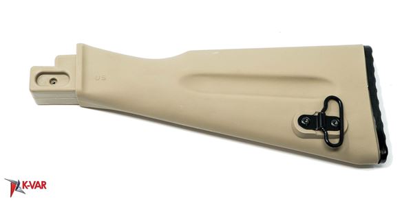 Desert Sand polymer buttstock assembly for stamped receiver rifles