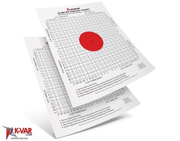 Precision Type Targets for the Elevation Wrench - Front Sight Post Adjustment Tool. A pack of 10 targets for PKM 26-METER ZEROING TARGET