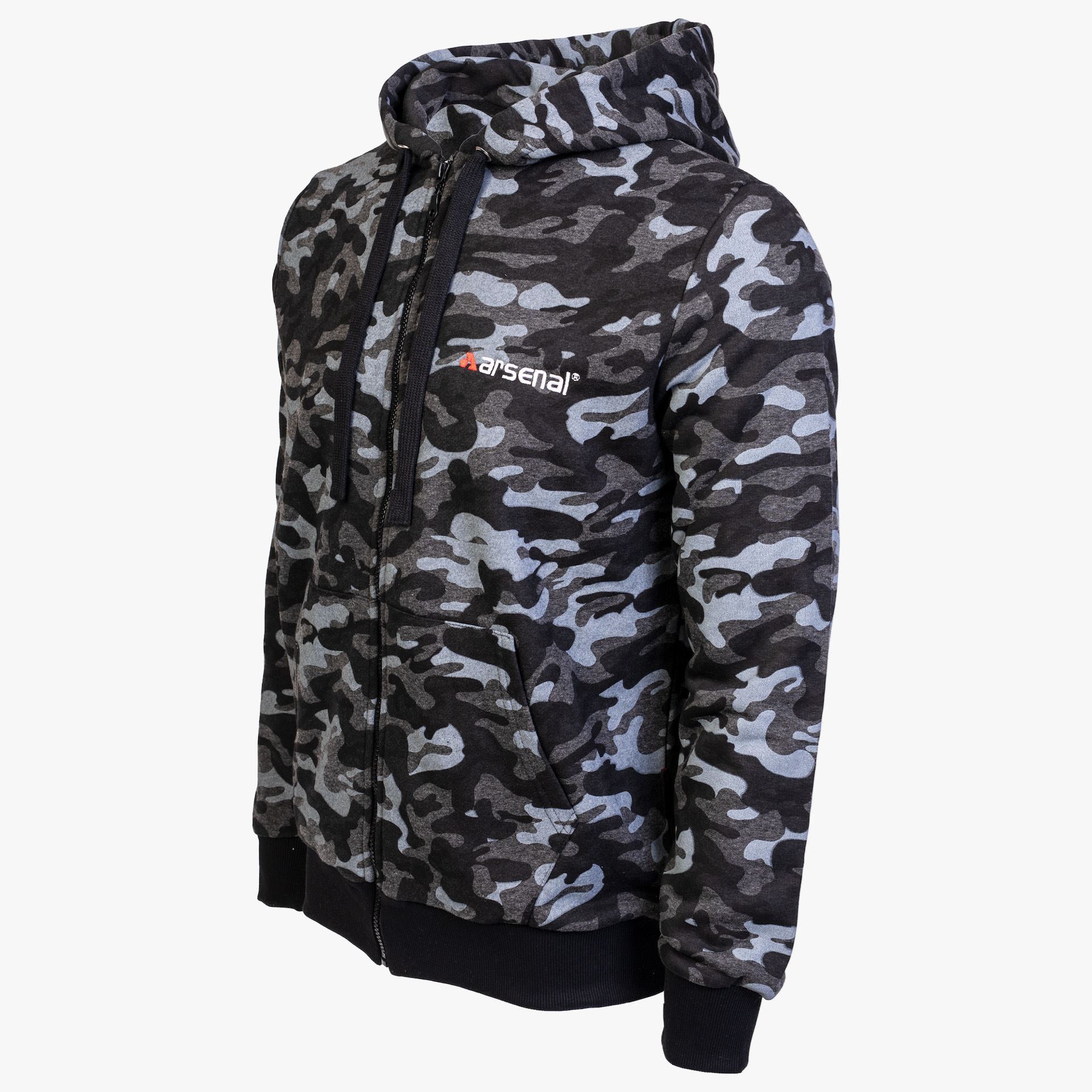 Arsenal Black Camo CottonPoly Relaxed Fit ZipUp Hoodie at KVar