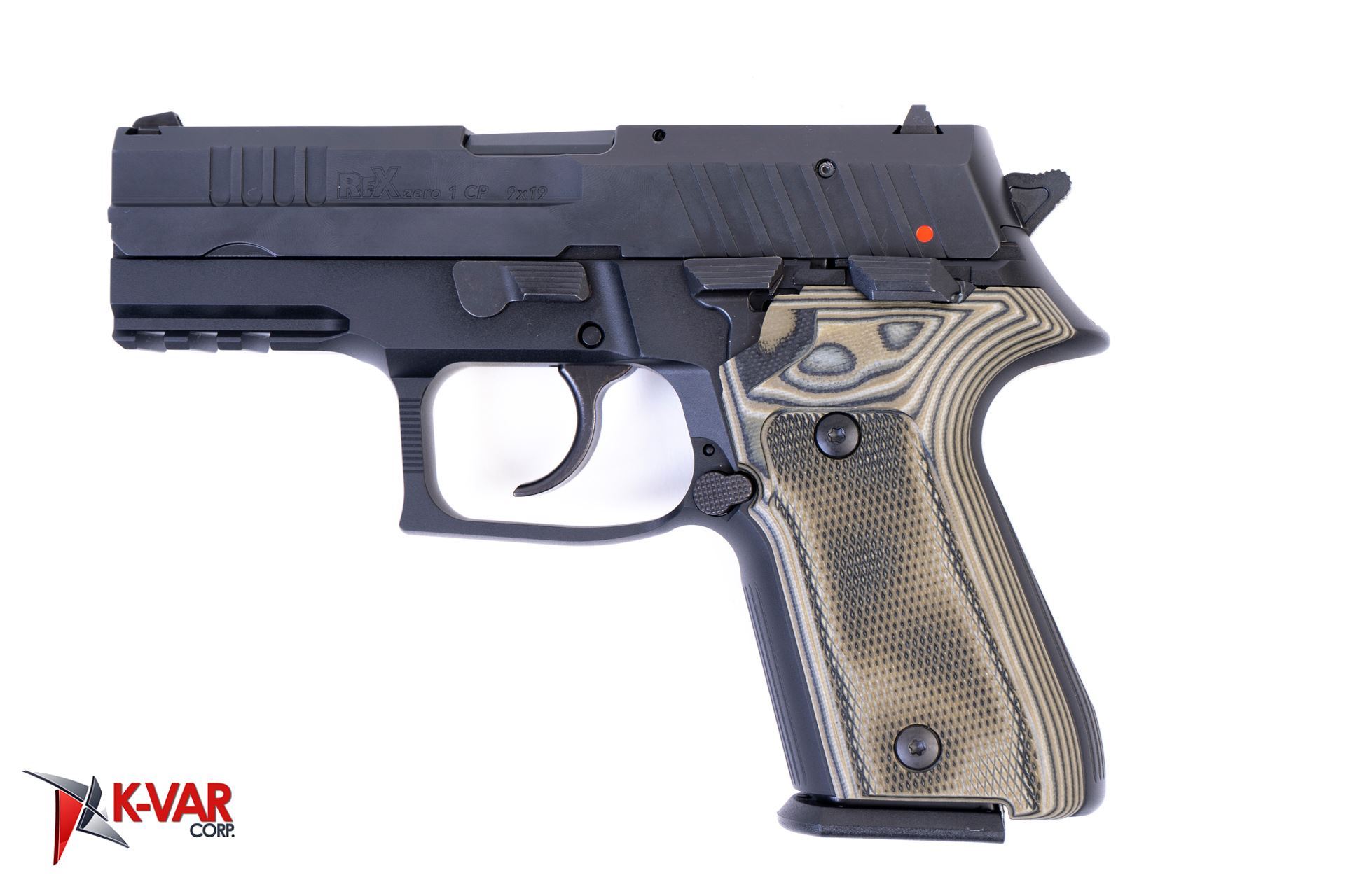 Arex Rex Zero 1CP01G1 9mm Green with Hogue Checkered Green Grips Semi