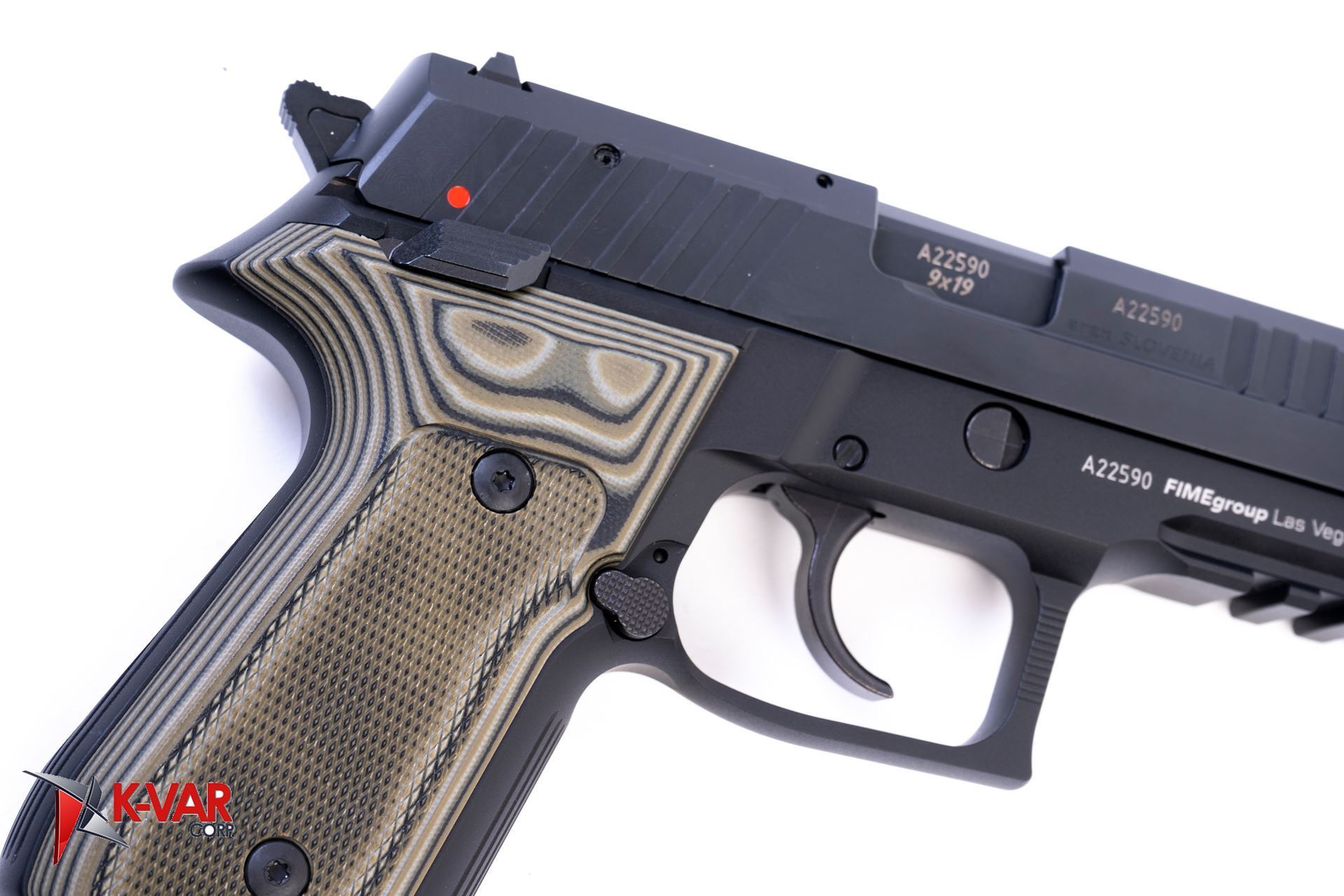 Arex Rex Zero 1CP01G1 9mm Green with Hogue Checkered Green Grips Semi