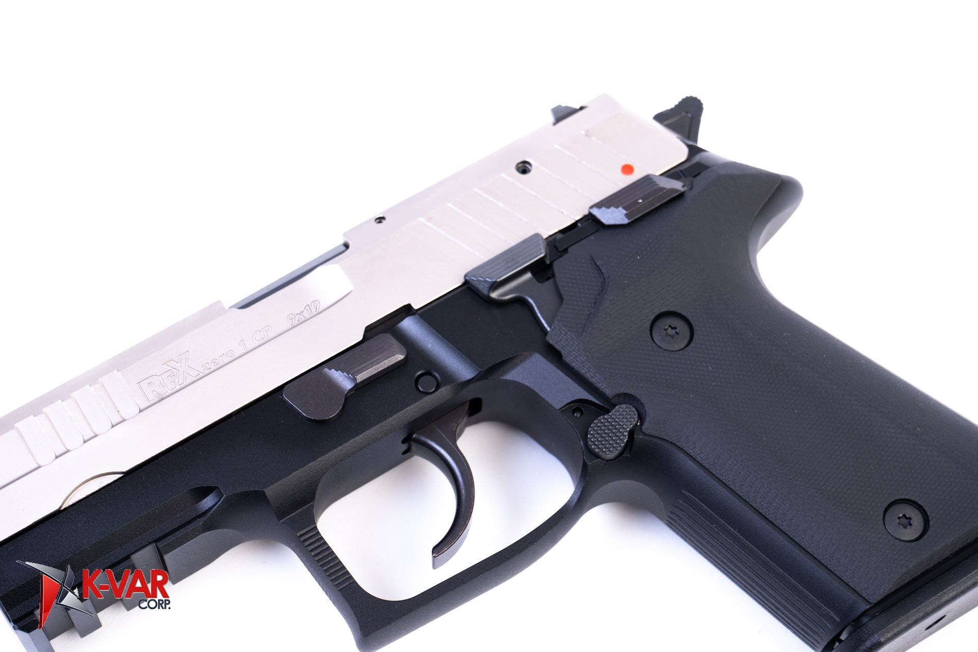 Arex Rex Zero 1CP08B1 Silver with Hogue Black Grips 9mm SemiAutomatic