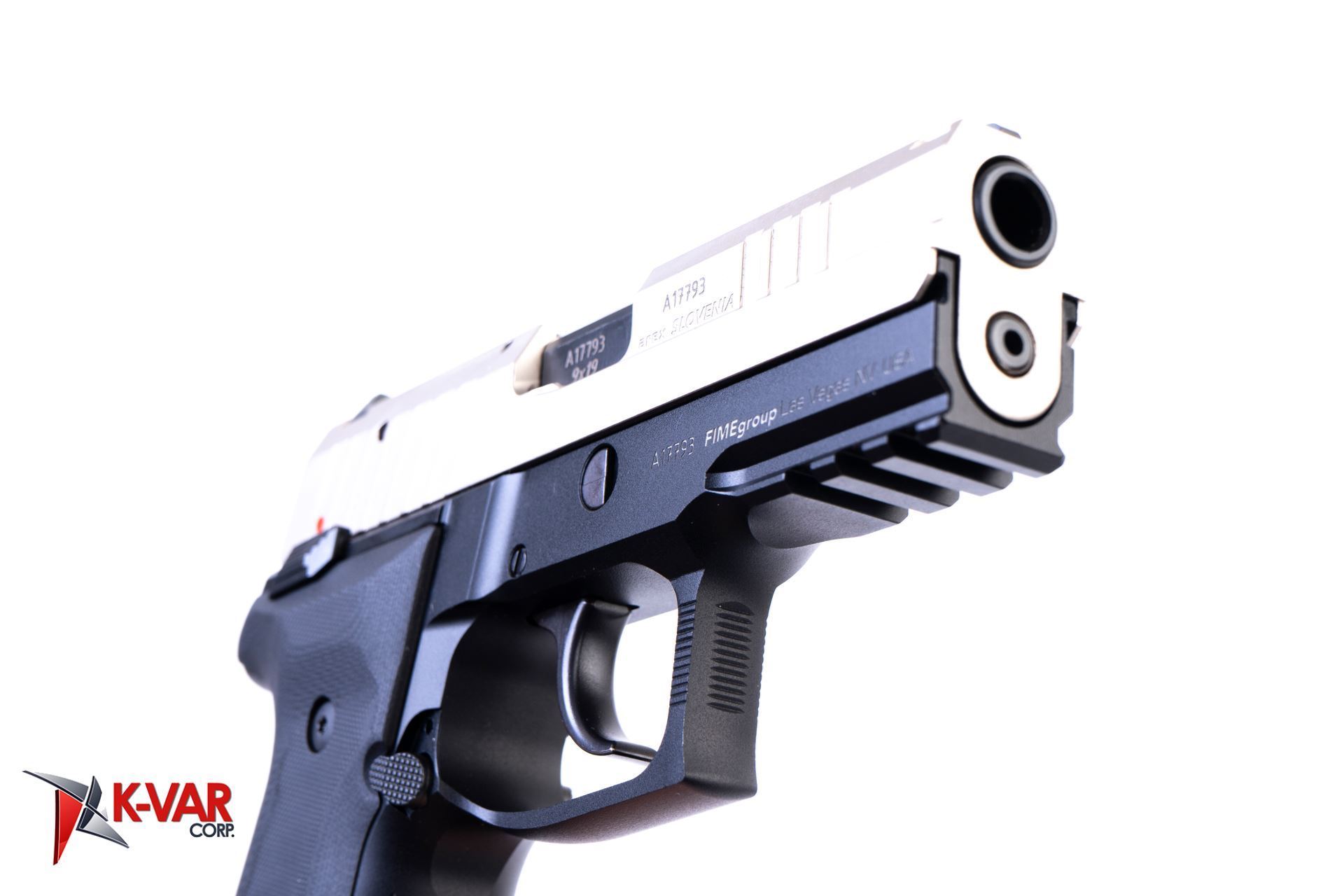 Arex Rex Zero 1CP08B1 Silver with Hogue Black Grips 9mm SemiAutomatic