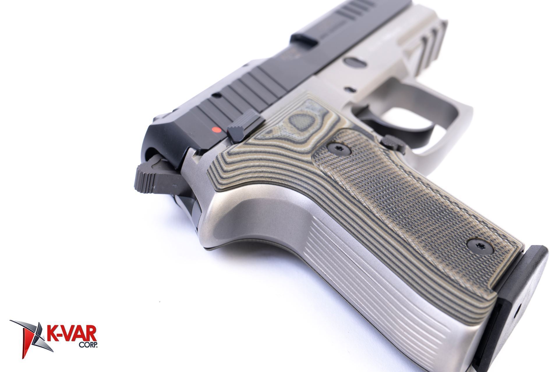 Arex Rex Zero 1CP13G1 Grey with Hogue Checkered Green Grips 9mm Semi