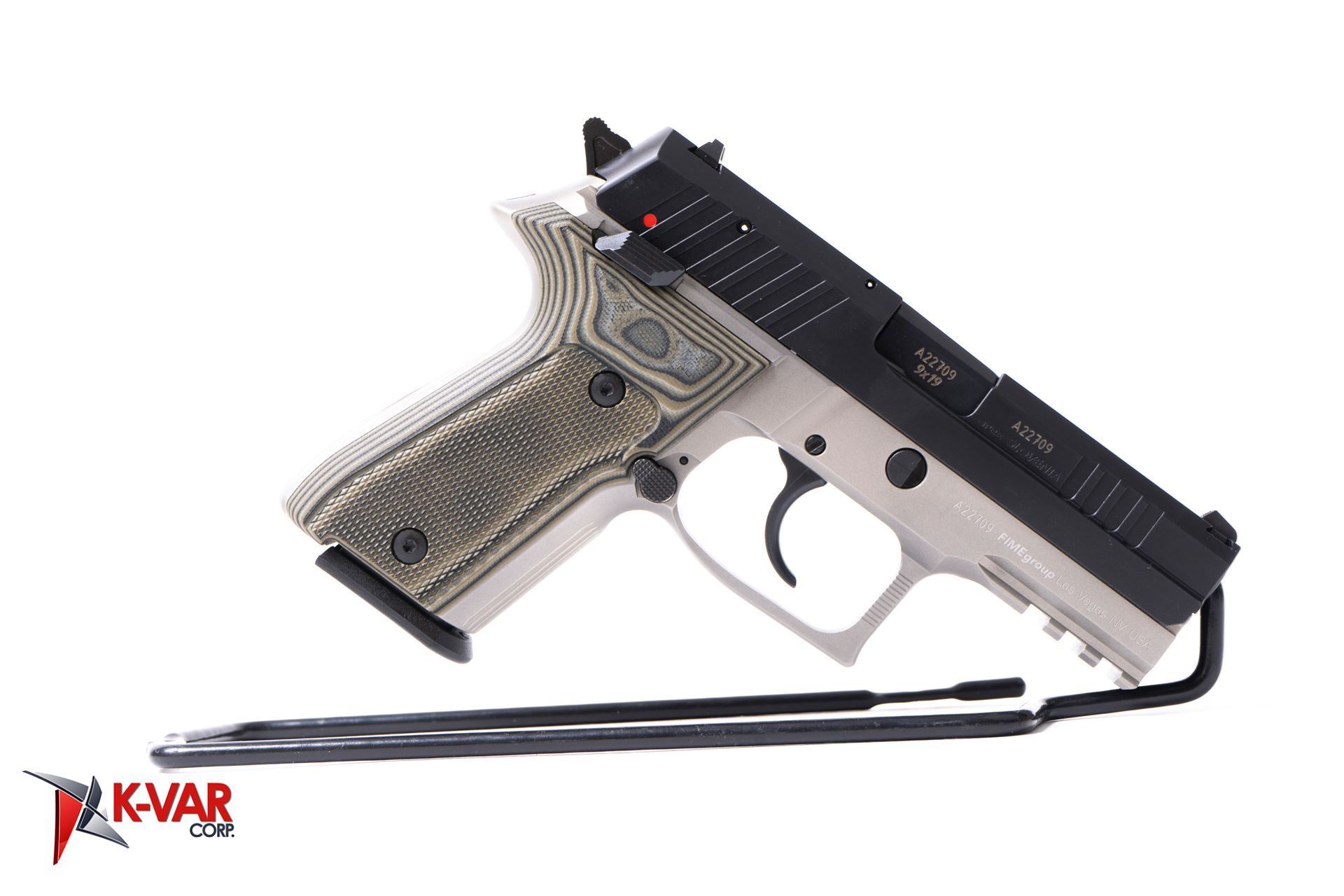 Arex Rex Zero 1CP13G1 Grey with Hogue Checkered Green Grips 9mm Semi