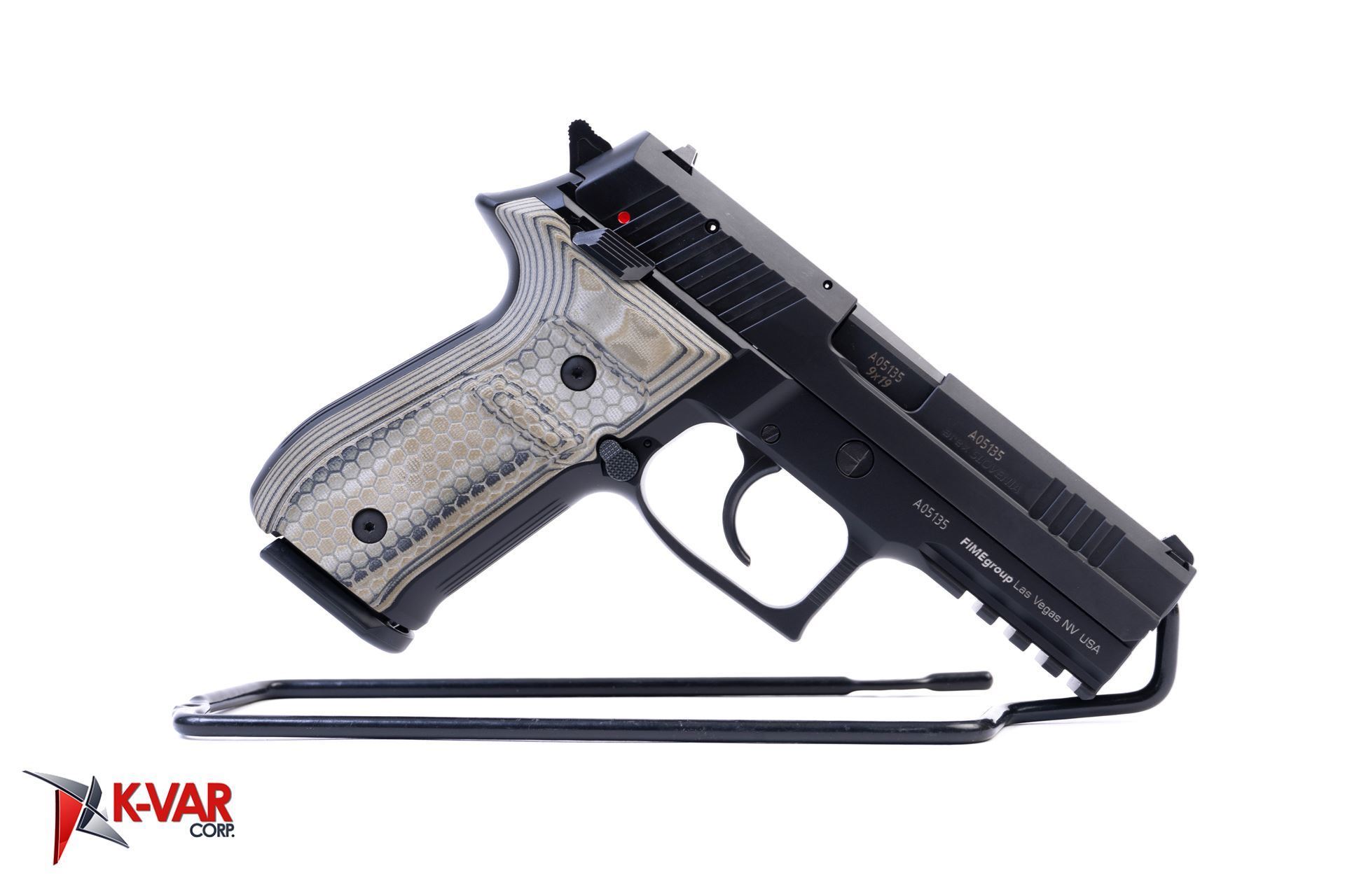 Arex Rex Zero 1S01G Black with Hogue G10 Green Mascus Grips 9mm Semi