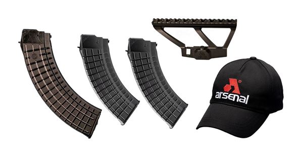 Picture of Arsenal AK47 Accessory Package Scope Mount with Two 30 Round and One 40 Round Circle 10 Magazines