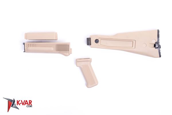 Picture of Arsenal 922r Compliant Desert Sand Polymer Folding Stock Set with Stainless Steel Heat Shield