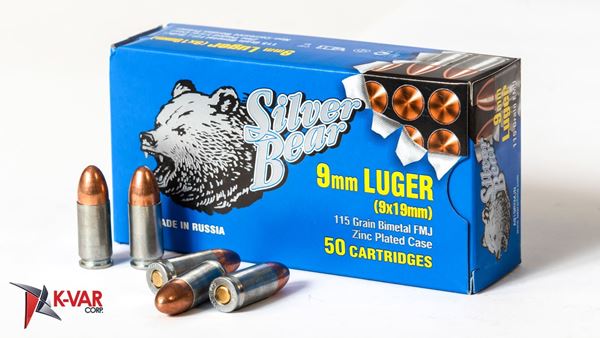 Picture of Bear Ammo 9mm 115 Grain Full Metal Jacket 50 Round Box