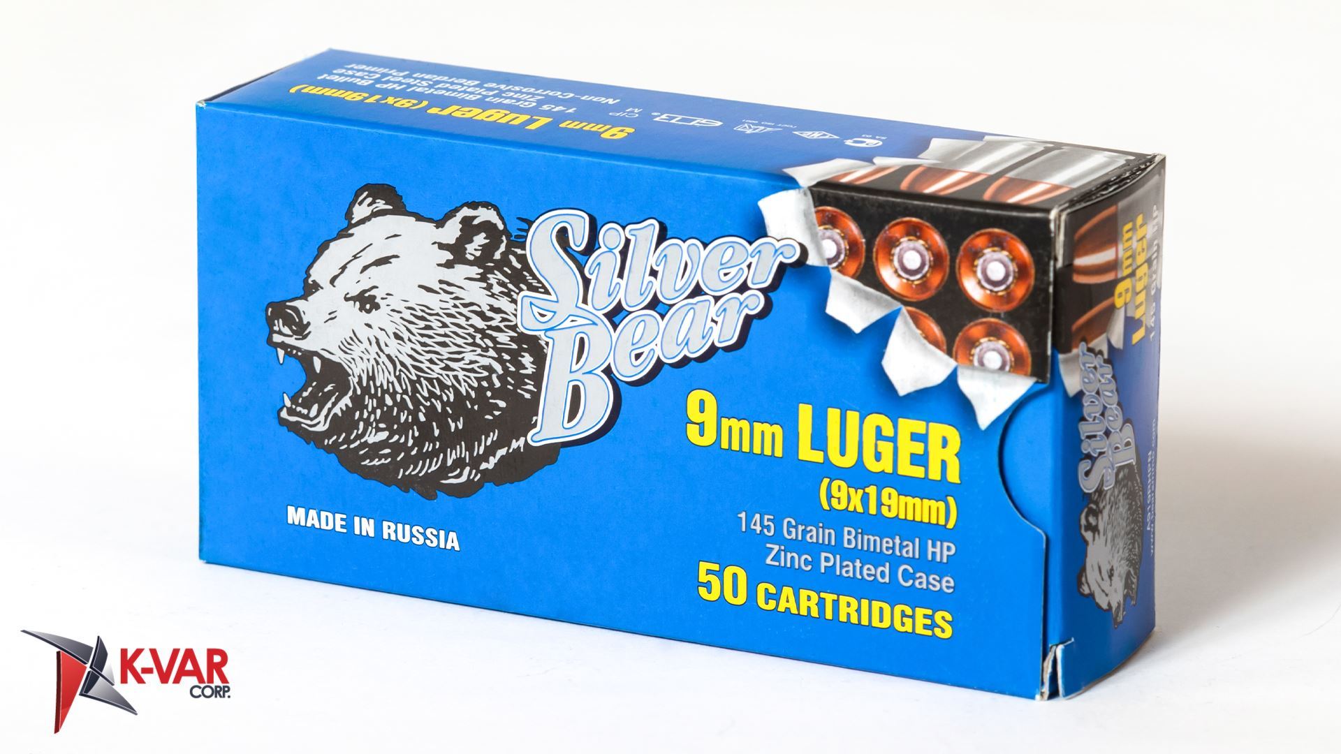 Bear Ammo 9mm 145 Grain Jacketed Hollow Point 500 Round Case at KVar