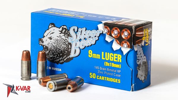 Picture of Bear Ammo 9mm 145 Grain Jacketed Hollow Point 500 Round Case