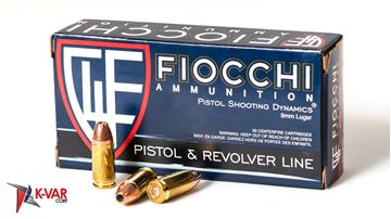 Picture of Fiocchi Ammunition 9mm 124 Grain Jacketed Hollow Point 50 Round Box