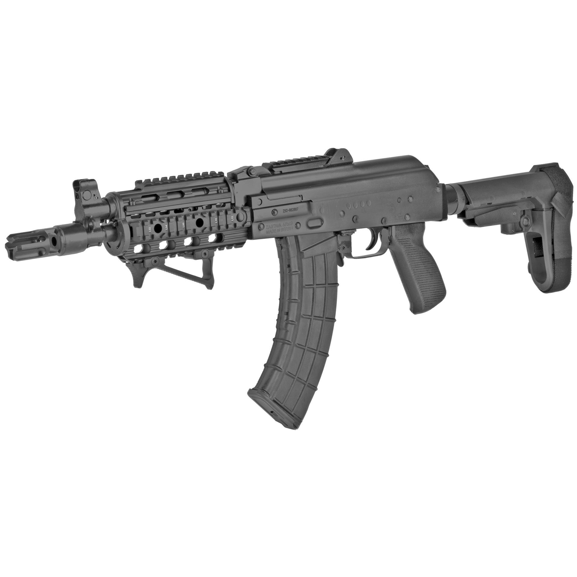 Zastava ZPAP92 AK47 Pistol 7.62x39 Tactical Brace Quad Rail at KVar