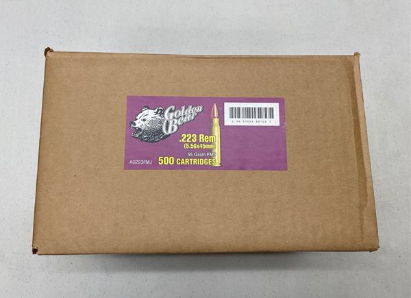 20 Rounds 223 Remington 55gr FMJ Golden Bear Ammunition