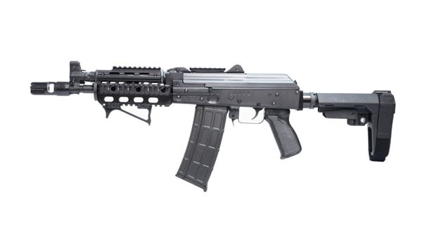 Picture of Zastava ZPAP85 AK Pistol 5.56 NATO Quad Rail Muzzle Brake SBA3 Brace 30rd Mag