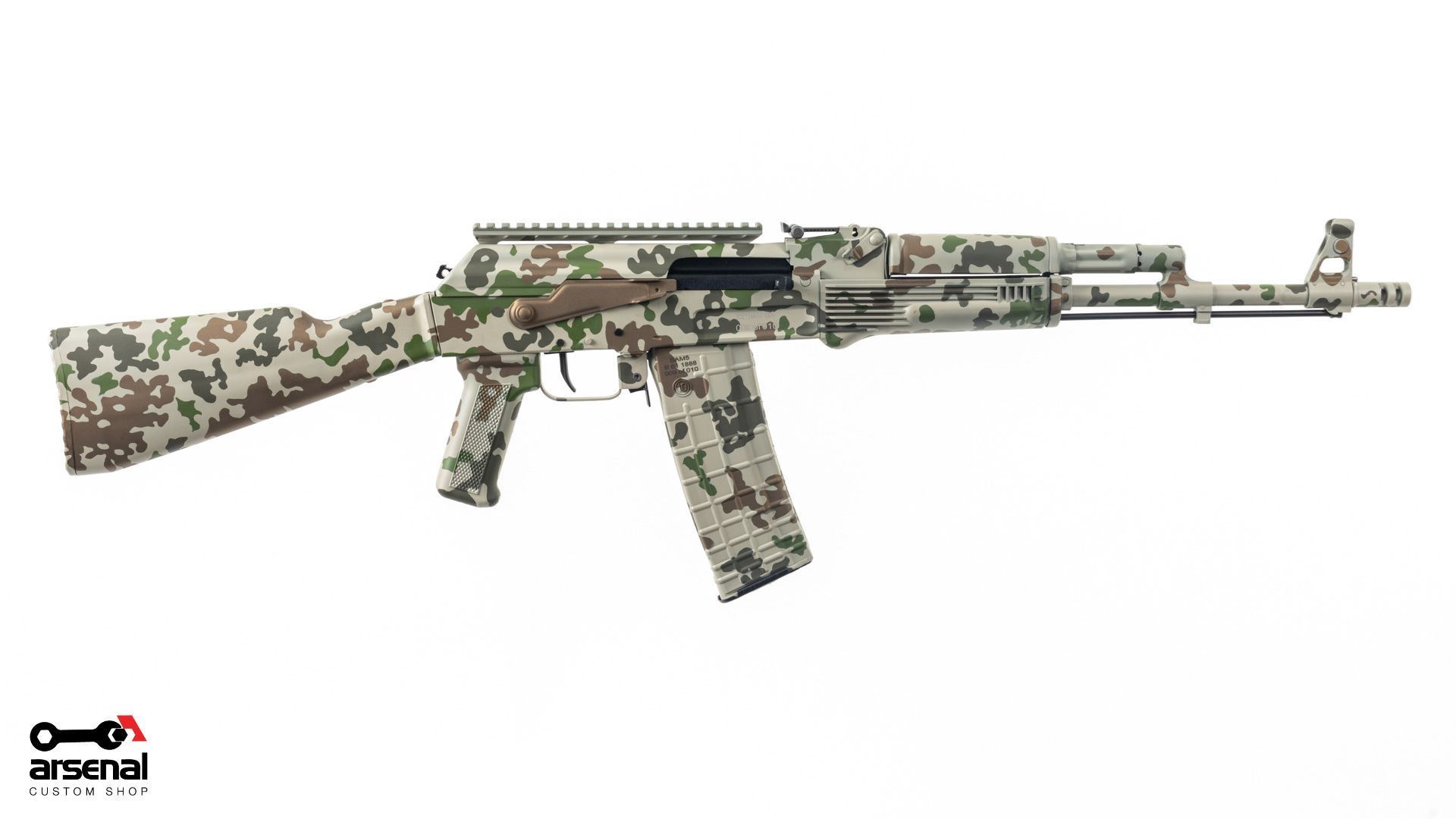 Arsenal Custom Shop Sparse Desert Camo Cerakote SAM5 5 56x45mm Semi Auto Milled Receiver AK47 