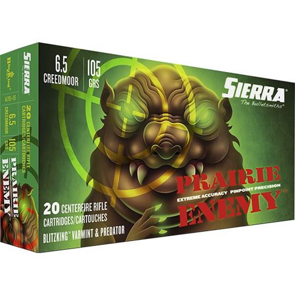 Sierra Bullets  Prairie Enemy, 6.5 Creedmoor, 105 GR, 20rd pack