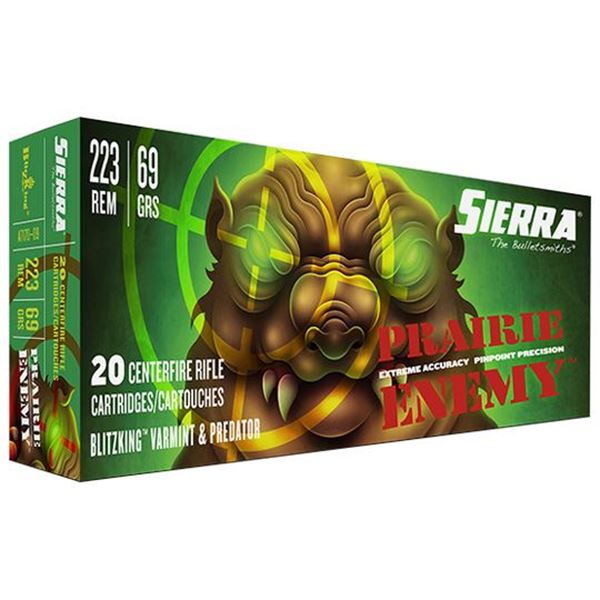 Sierra Bullets  Prairie Enemy, 223 Remington 69 GR BlitzKing, 20rd pack