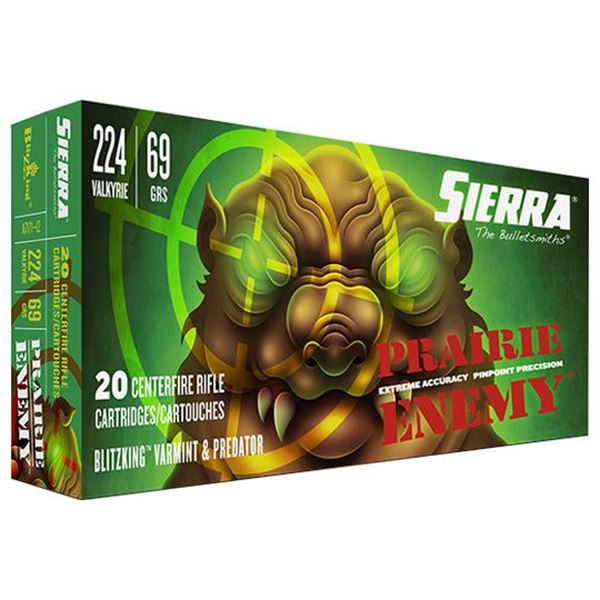Sierra Bullets  Prairie Enemy, 224 Valkyrie 69 GR BlitzKing, 20rd pack