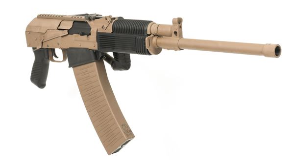 Picture of Molot Vepr 12 Gauge Semi-Automatic Shotgun FDE Cerakote Left Side Folding Buttstock