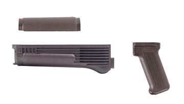 Picture of Arsenal Plum Polymer Handguard Set with Stainless Steel Heat Shield and Pistol Grip for Stamped Receivers