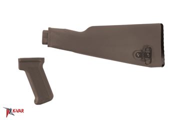 Arsenal Intermediate Length FDE AK47 Buttstock and Pistol Grip Set for Milled Receivers