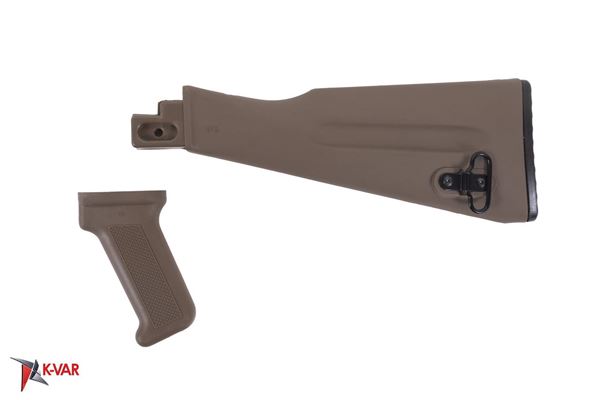 Picture of Arsenal AK47 / AK74 Warsaw Length FDE Buttstock and Pistol Grip Set for Stamped Receivers
